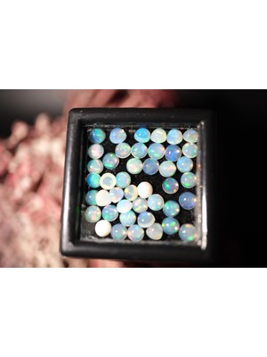 Aries 4.43CT 3.5mm Lot Round Cab. Natural Ethiopian Opal