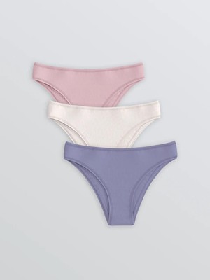 LC Waikiki Pembe Düz Brazilian Külot 3 Lü  (S6)