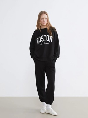 LC Waikiki Siyah Soft Touch Kadın Jogger Eşofman Altı  (S6)