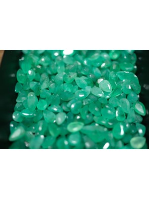 Aries 0.41CT 6X4MM Pear Natural Emerald , Zambia (2.kalite )