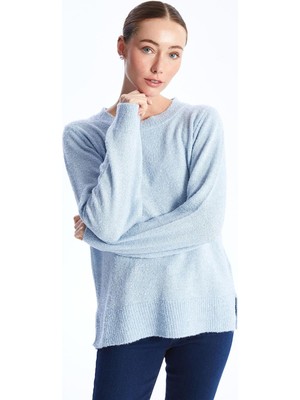 LC Waikiki Bisiklet Yaka Düz Uzun Kollu Kadın Triko Kazak  (W3)