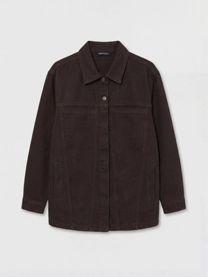 LC Waikiki Gömlek Yaka Oversize Kadın Jean Ceket  (S6)