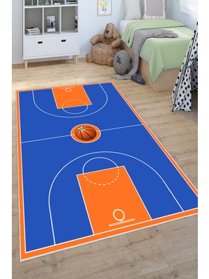 Pelura Halı Basketbol Sahası Desenli Yıkanabilir Kaymaz Taban Çocuk Oyun Halısı