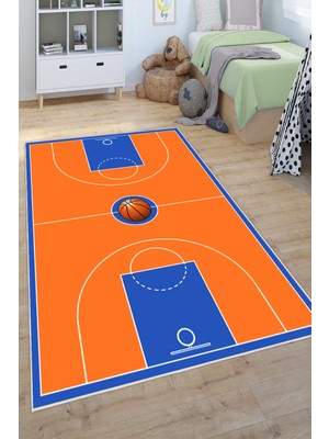 Pelura Halı Basketbol Sahası Desenli Yıkanabilir Kaymaz Taban Çocuk Oyun Halısı