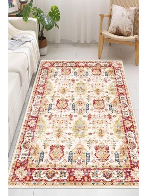 Pelura Halı Vintage Desen Şönil Kaymaz Taban Yıkanabilir Halı