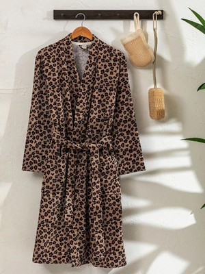 LC Waikiki Karışık Leopar Desenli Kadın Bornoz  (S6)