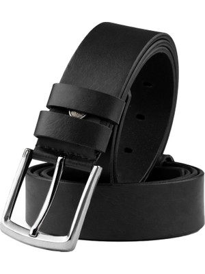 Deepsea Erkek Siyah Düz Sade Suni Deri Kemer – Günlük & Spor Kemer 2602658