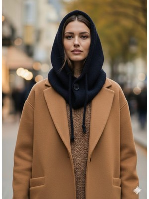 Trend Nexus Düğmeli Bağcıklı Triko Balaklava