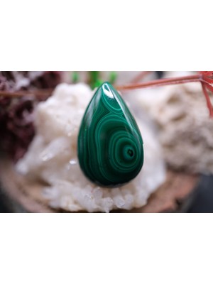 Aries 18.70CT 25.7X16.4MM Pear Natural Malachite