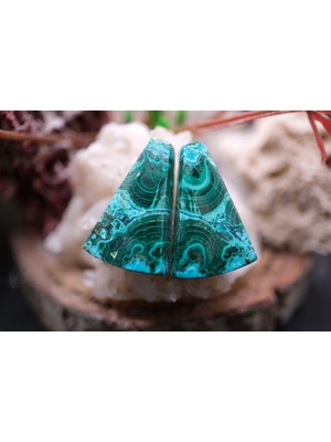 Aries 28.05CT 24X14.8MM Fancy Natural Malachite&chrysacolla  Pair