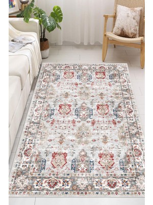 Pelura Halı Vintage Desen Şönil Kaymaz Taban Yıkanabilir Halı