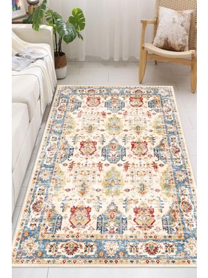 Pelura Halı Vintage Desen Şönil Kaymaz Taban Yıkanabilir Halı