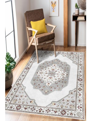 Pelura Halı Klasik Desenli Dijital Baskılı Yıkanabilir Kaymaz Taban Salon Halısı