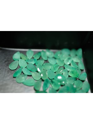 Aries 0.41CT 6X4MM Pear Natural Emerald , Zambia (3.kalite )