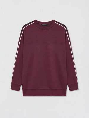 LC Waikiki Bisiklet Yaka Oversize Kadın Sweatshirt Tunik  (S6)