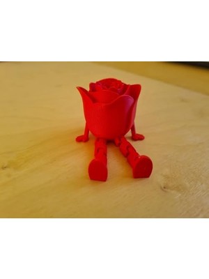 Storemax Dekoratif Oturan Gül Figürü Eklemli Oturan Gül Masa Üstü Dekoratif Obje