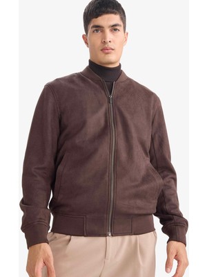DeFacto Slim Fit Kolej Yaka Bomber Süet Mont A3866AX26SP