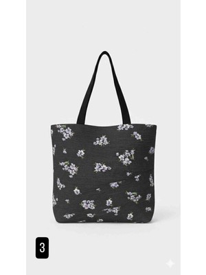 Buypass Gri Çiçek Desenli Kadın Çanta