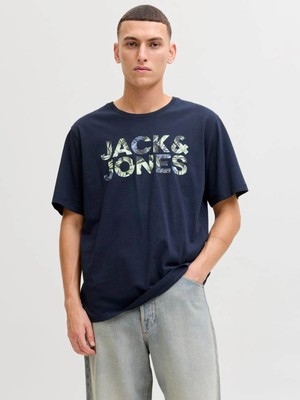 Jack & Jones Jjejeff Logo Tee Ss Sn Lacivert Erkek T-Shirt 12288536