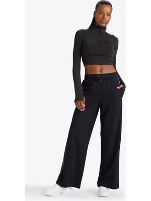 Defacto Wide Leg Modal Sporcu Siyah Kadın Pantolon D7128AX/BK81