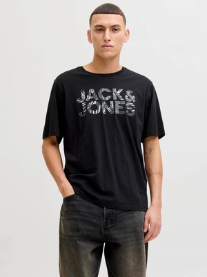 Jack & Jones Jjejeff Logo Tee Ss Sn Siyah Erkek T-Shirt 12288536