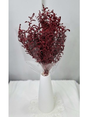 Birlik Tatarika Bordo Renk Kuru Çiçek 40-45 cm - Dekoratif