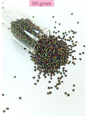 Esranın Dünyası Dökme Cam Kum Boncuk (11/0) 2 mm - 60 Gram -  Üç Renkli - BNC067 RSXML34-ESRDNS