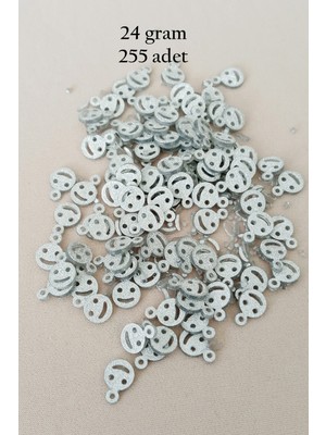 Esranın Dünyası Oya Abiye Bileklik Kolye Pleksi Metalik Plastik Pul Gümüş Renk 24 Gram 255 Adet - BNC585 RSXML34-