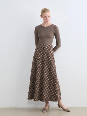 LC Waikiki Beli Lastikli Ekose Kloş Etek  (S6)