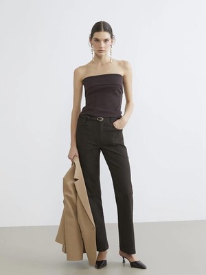 LC Waikiki Beli Kemerli Ispanyol Paça Kadın Pantolon  (S6)