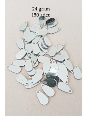 Esranın Dünyası Oya Abiye Bileklik Kolye Pleksi Metalik Plastik Pul Gümüş Renk 24 Gram 150 Adet - BNC591 RSXML34-