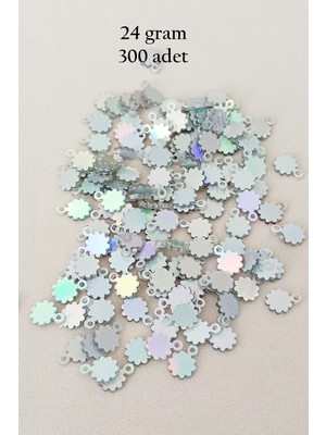 Esranın Dünyası Oya Abiye Bileklik Kolye Pleksi Metalik Plastik Pul Gümüş Renk 24 Gram 300 Adet - BNC578 RSXML34-