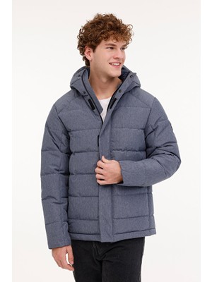 Kinetix ml Downey Coat 4pr Havacı Mavı Melanj Erkek Kısa Kaban