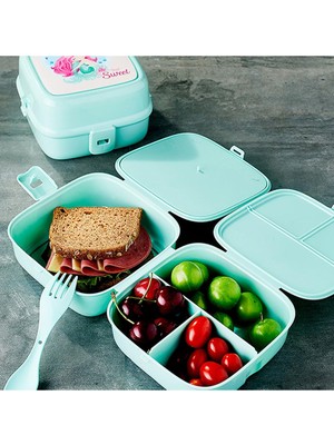 Esranın Dünyası Porky 4 Bölmeli Çatallı Beslenme Kabı - G400 RSXML34-ESRDNS