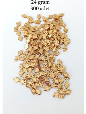 Esranın Dünyası Oya Abiye Bileklik Kolye Pleksi Metalik Plastik Pul Altın Renk 24 Gram 300 Adet - BNC536 RSXML34-ES