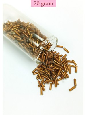 Esranın Dünyası Uzun Boru Kesme Boncuk Çap 2mm Uzunluk 10 mm - 20 Gram - Koyu Altın - BNC226 RSXML34-ESRDNS