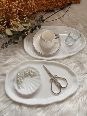 Epoksi Tepsi Oval Form Nişan Tepsi Seti