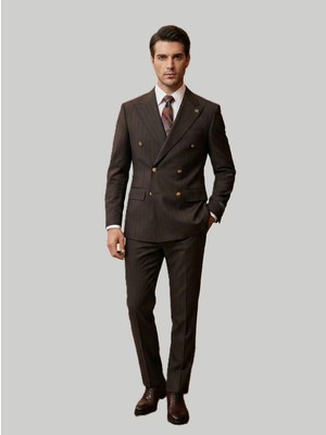 Hermose Prestige | Kahverengi Kruvaze Takım Elbise