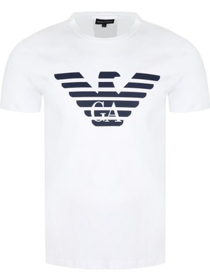 Armani Logo Baskılı Pima Jarse Tişört