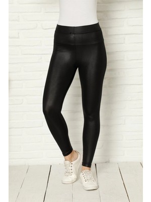 MTM My The Mall Kadın Deri Tayt Siyah