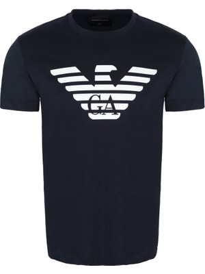 Armani Logo Baskılı Pima Jarse Tişört