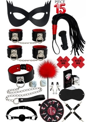 Candy Women Fantazi Set  Detaylı Kelepçe ve Tasmalı 15 Parça