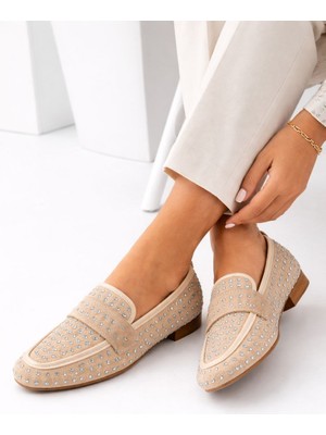 Dadwolf Mery Ceyn Taşlı Küt Kare Loafer Şık Babet