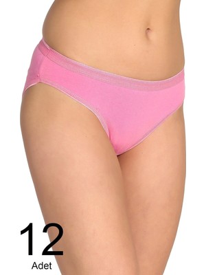 Tutku Kadın Pembe 12'li Paket  Bikini Külot ELF568T0635CCM12-PEMBE-STANDART
