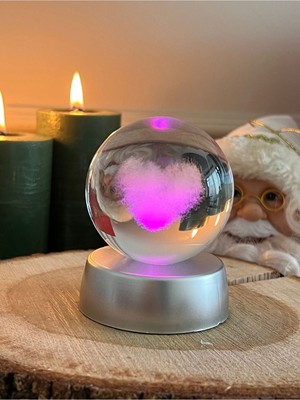 Normadia 3D Kalpli Cam Küre, Şık ve Romantik Dekoratif Süsleme Parçası