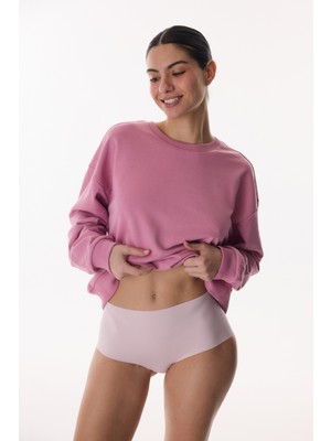 Penti Pembe Invisible Görünmez Lazer Kesim Yüksek Bel Slip Külot