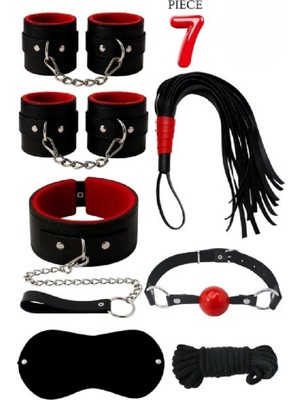 Candy Women Fantazi Set  Detaylı Kelepçe ve Tasmalı 7 Parça