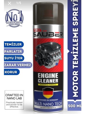 PROSAÜBER Pro Sauber Engine Cleaner Motor Temizleyici Sprey 500 ml | Nano Teknoloji | Güçlü Temizlik