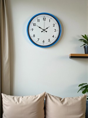 Zentime 36 cm Mavi Dekoratif Duvar Saati