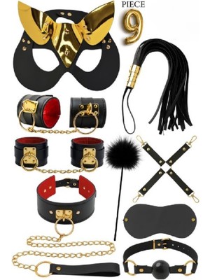 Candy Women Fantazi Set  Detaylı Kelepçe ve Tasmalı 9 Parça